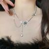 Xingxin~~ Liquid butterfly fringed necklace 2023 new high-end design light luxury niche sweater chain women's spring