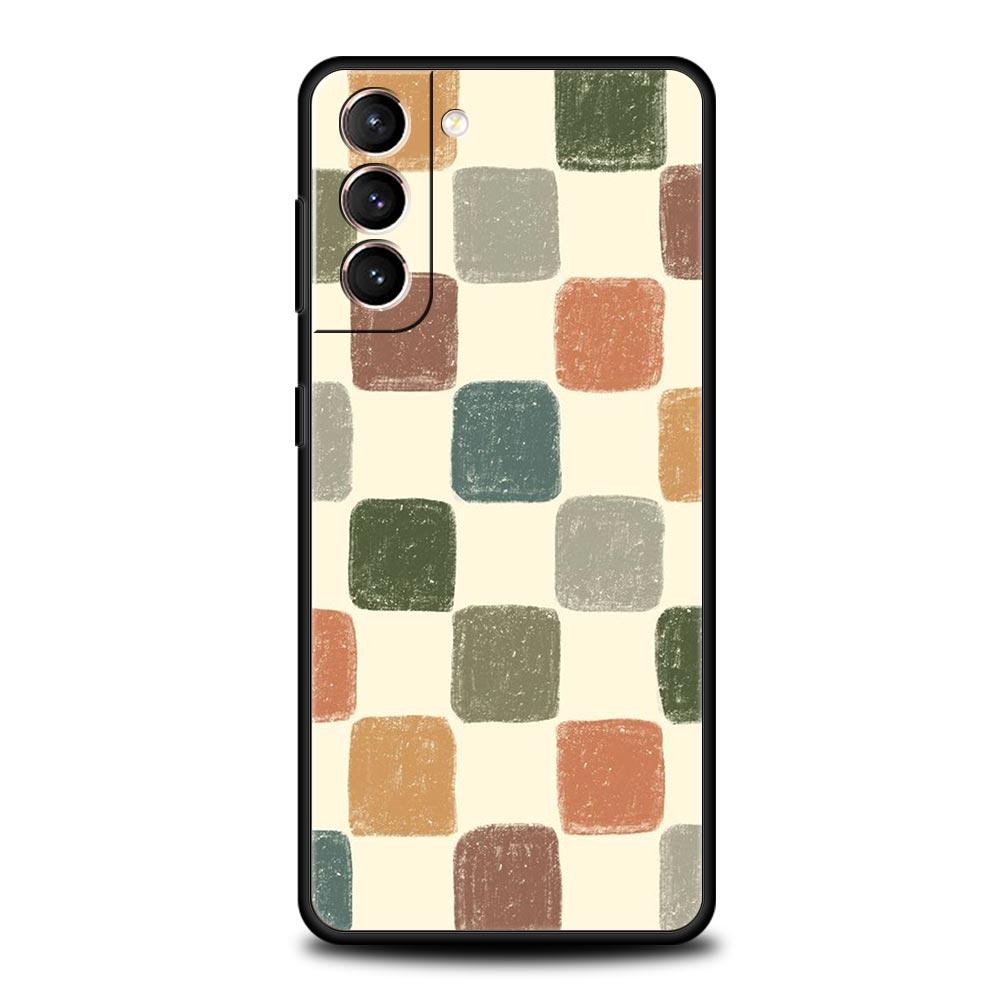 Schachbrett karierte Schachbrett Handyhülle Für Samsung Galaxy S25 Edge S24 S23 S22 S21 Ultra S20 FE 5G S10 S10E S9 Plus Hülle