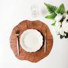 Wood Placement Table Mats Dining Tableware Pad Lotus Shape Tea Cup Bowl Decoration Coaster Christmas Pads