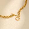 Stainless Steel Chunky Chain Choker Necklace for Women, Thick Rolo Link Toggle Necklace, Waterproof OT Jewelry