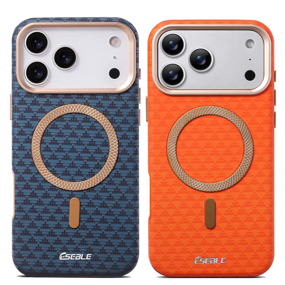 Luxus-Leder für Magsafe Carbonfaser-Textur Handyhülle für iPhone 17 16 15 14 13 Pro Max Magnetische Kabellose Ladefunktion Stoßfeste Hülle
