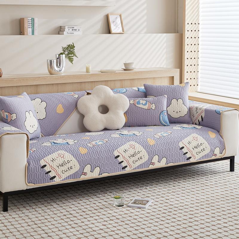 

Latex Cool Silk Sofa Cushion Summer Mat Seat Cushion Non-Slip Cartoon Printed Sofa Cover Summer Seat Cushion Cover 70*70cm