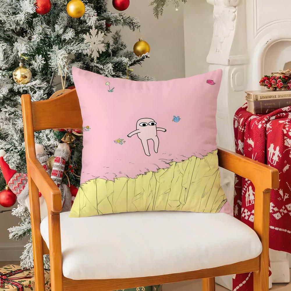 Cartoon Fun Funny Ketnipz Cute Pillow Case Silky Short Plush With Invisible Zipper Dustproof Sofa Cushion Cover For Home Decor