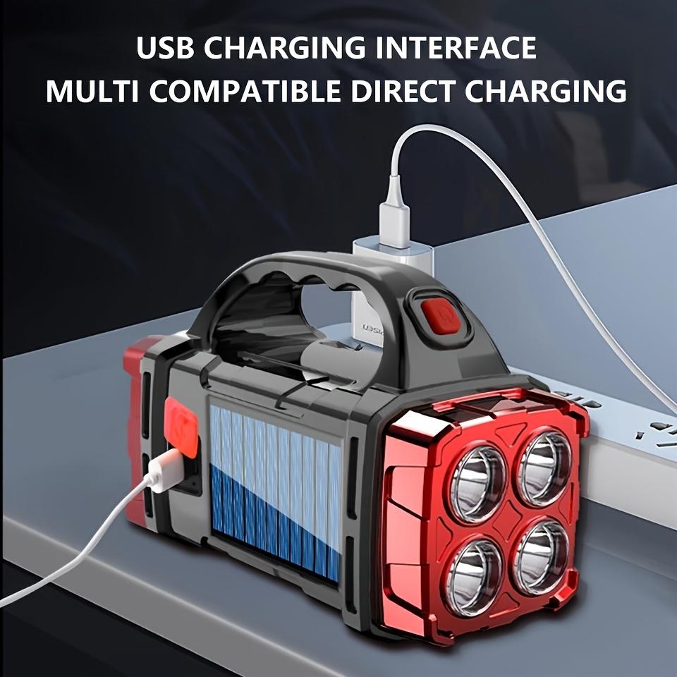 COB Multi-Functional Outdoor Solar Emergency Handheld Spotlight USB Charging, Camping, Hiking, Night Fishing