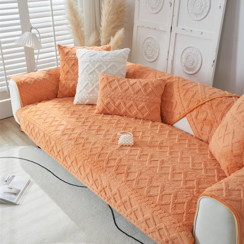 Plush Sofa Cushion Winter Non-slip Seat Cushion Thickened Warm Sofa Cover Simple Modern Winter Sofa Towel