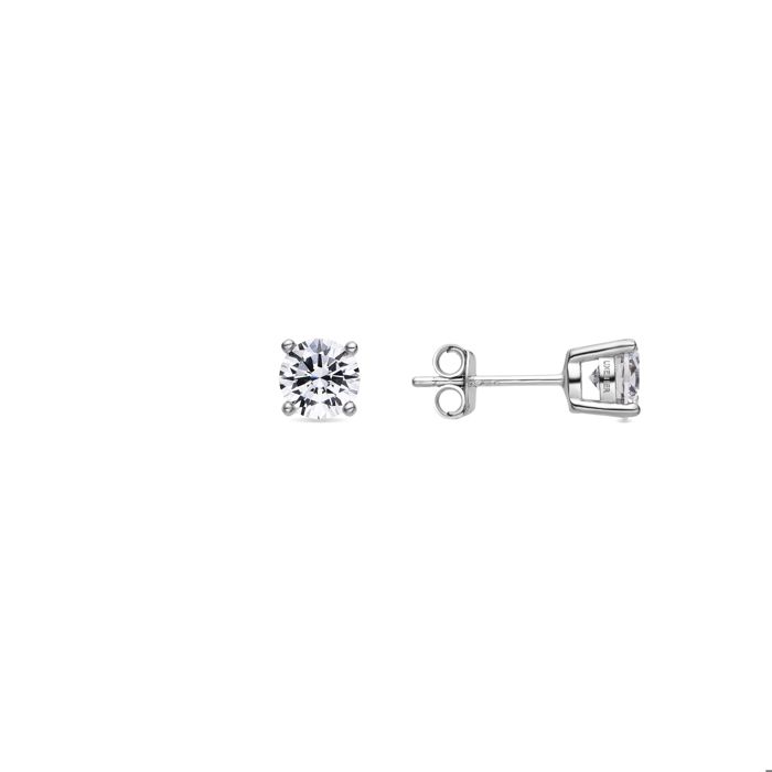 Boucles d'oreilles - LUXENTER - Kyoro Medium - Argent sterling 925 plaqué rhodium - Zircone pavée - Ø 6 mm