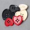 10Pcs Heart Shape Plastic Buttons for Needlework Sewing DIY Sewing Accessories Decorative Craft Supplies Clothing Sweater Button