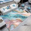 Luxury Fantasy Marble Carpet, Bedroom Carpet, Living Room, Sofa Decoration, Large Green and Gold Game Decoration
