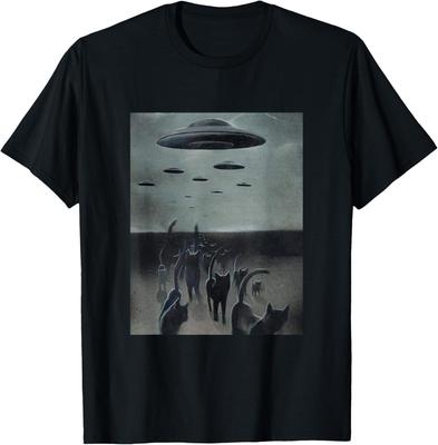 TcSerEinlO Cat Selfie UFOs Funny Graphic T-Shirt Men Women Funny Gift T-Shirt