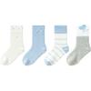 Balabala Girls' Mid-Calf Cotton Socks (4-Pack)