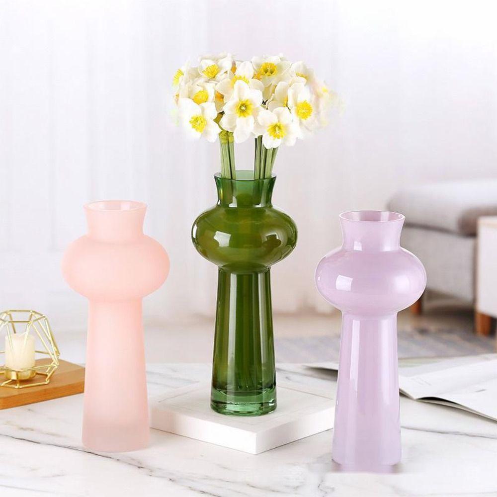 French Style Glass Vase Creative Flower Arrangement Container Table Ornament Home Decorative