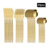 30pcs Gold hammered cutlery set, stainless steel steak cutlery, coffee spoon, teaspoon cutlery, dishwasher safe, beautiful