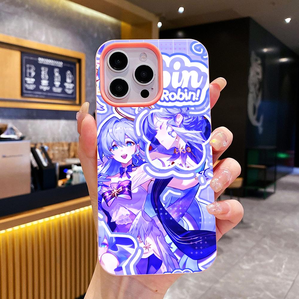 

HSR Robin Jelly Double layer Pink Mobile Phone Case for iPhone 17 16 15 14 13 12 11 Air Pro Max Plus Protective iPhone 16 Plus