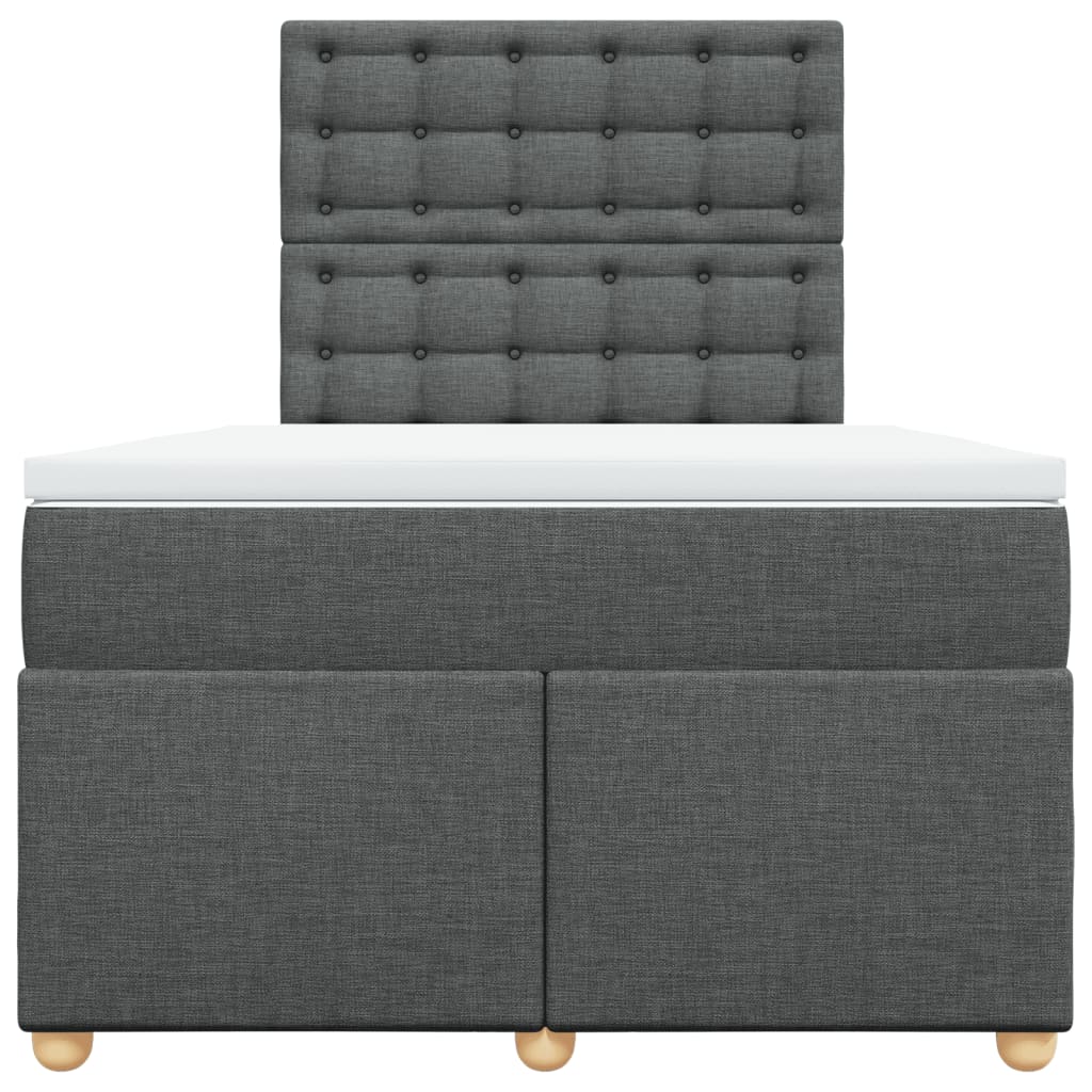 Box Spring Bed with Mattress Dark Gray 120 X 190 Cm Fabric