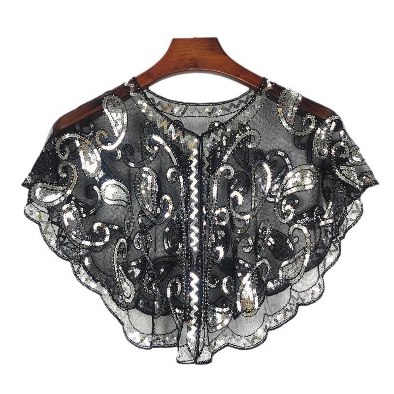 Bolero versatil din dantelă: Șal european și american de vară cu paiete și plasă
