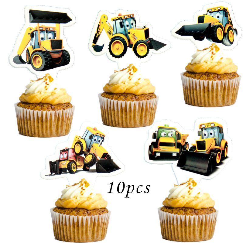 Colorful Excavator Birthday Party Supplies With Fun Tableware For Kids Celebration