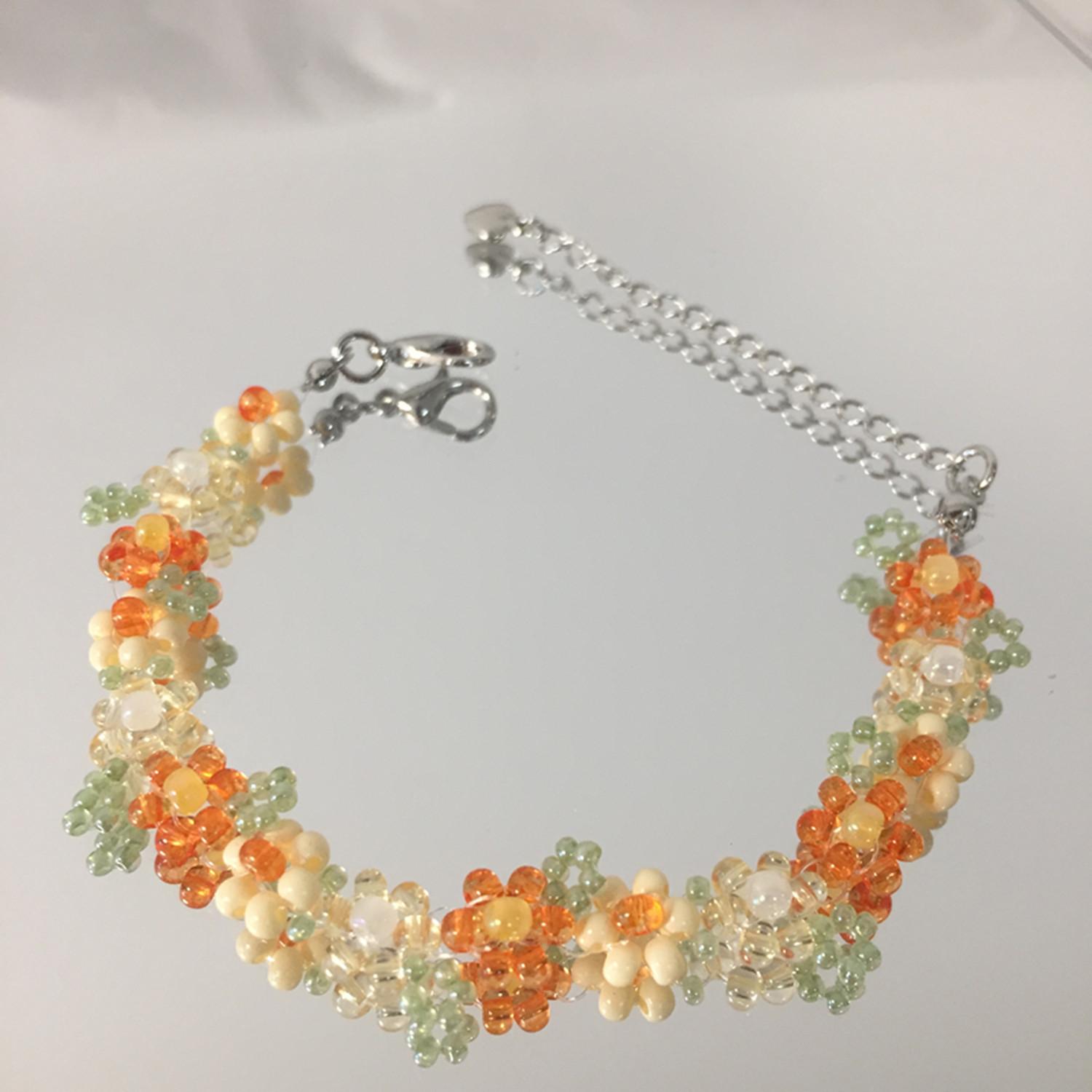 

Весенне-летний пасторальный стиль, браслет-ожерелье из бисера в виде ромашек, милый девичий браслет с сердечком, литературный стиль, маленькие свежие темпераментные украшения