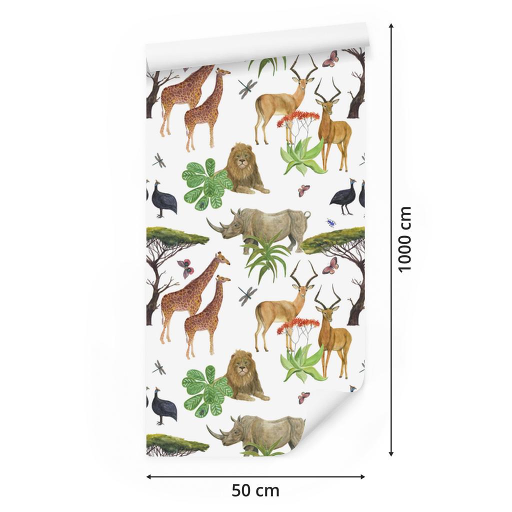 Savannah Animals Wallpaper for Living Room and Bedroom 50x1000
