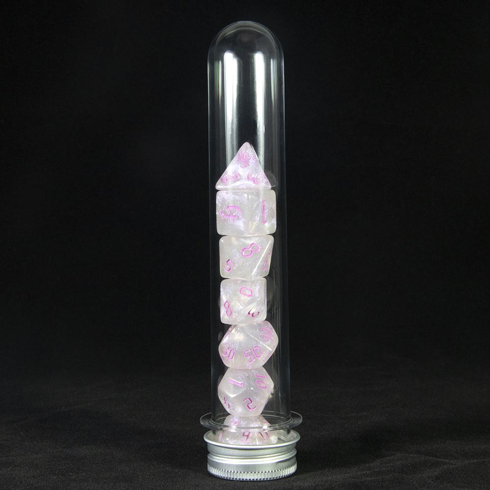 RPG Dice Set 7pcs DND Game Polyhedral D&D Dice with Tube for Role Playing Game Board Game Math Teaching