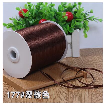 

New (10meters/lot) 3mm Satin Ribbons For Craft Sewing Fabric Christmas Wedding Supplies Party Decoration Gift Wrap DIY Handmade 3mm Ribbons глибокий кавового кольору