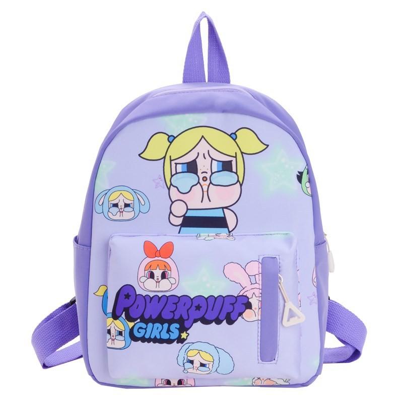 Puff Power Girls Large Capacity Backpack Kids Cartoon Schoolbag Waterproof