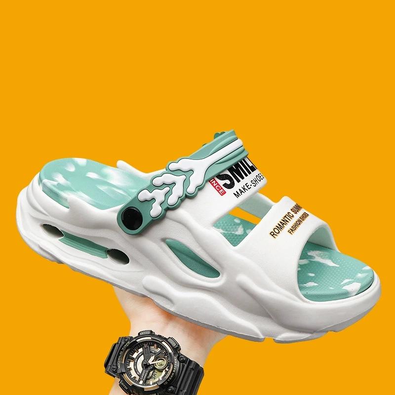 Fashion Men's Slide Slippers 5CM Platform EVA Beach Shoes Men Comfortable Outdoor Cloud Slippers For Men Summer Pantuflas Hombre