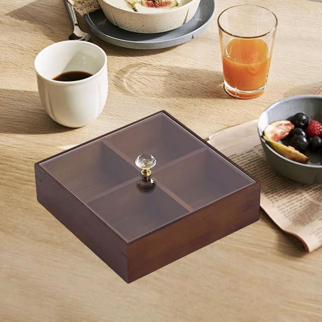 Serving Tray Multifunctional Portable Snack Tray Candy and Nut Dishes with Clear Lid for Fruits Chocolates Sweets Cakes Camping