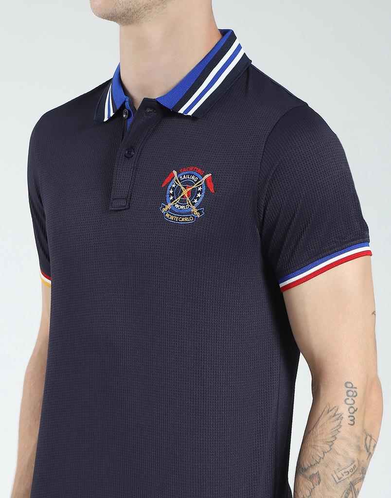 Monte Carlo Men's Regular Fit Solid Polo Half Sleeve T-Shirt