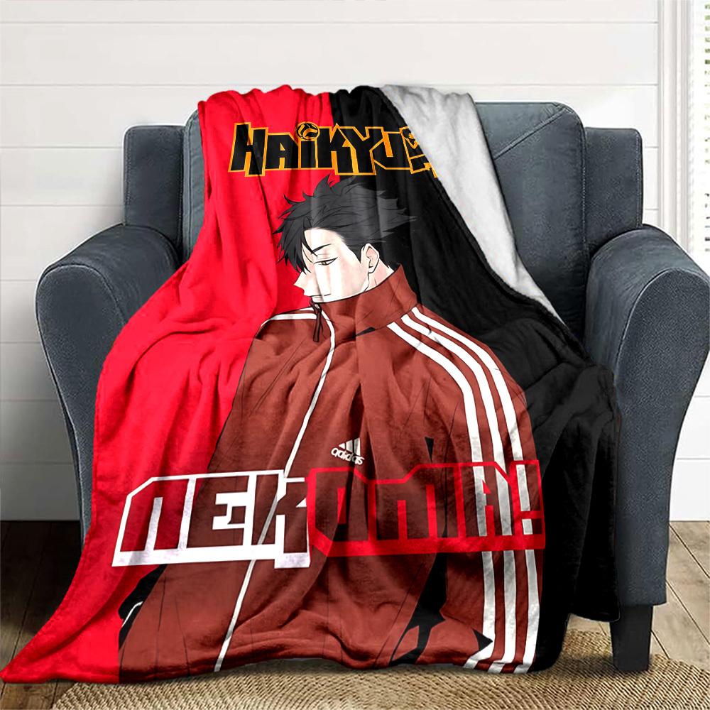 1pc Haikyuu! Nekoma Throw Blanket Soft Flannel, Cozy All Season Polyester Perfect for Home, Office