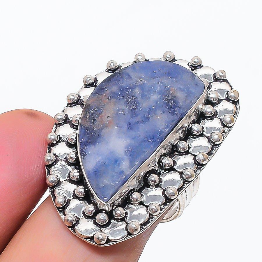 Sodalite Gemstone 925 Sterling Silver Jewelry Ring Size 7