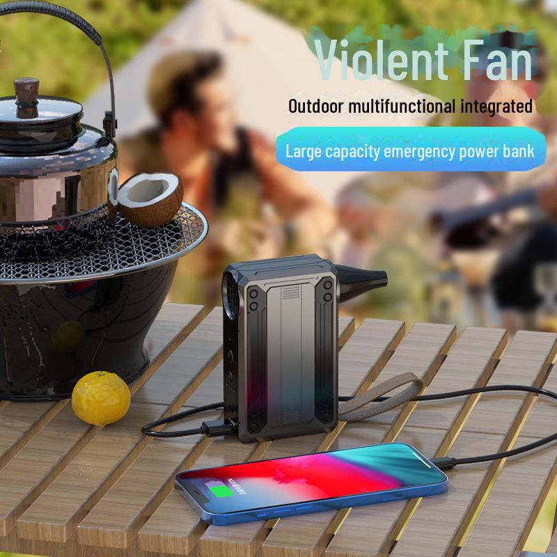 W10 Multifunctional High-Speed Turbo Fan with LED Light & Power Bank - 130,000 Speed Dust Removal Hair Dryer