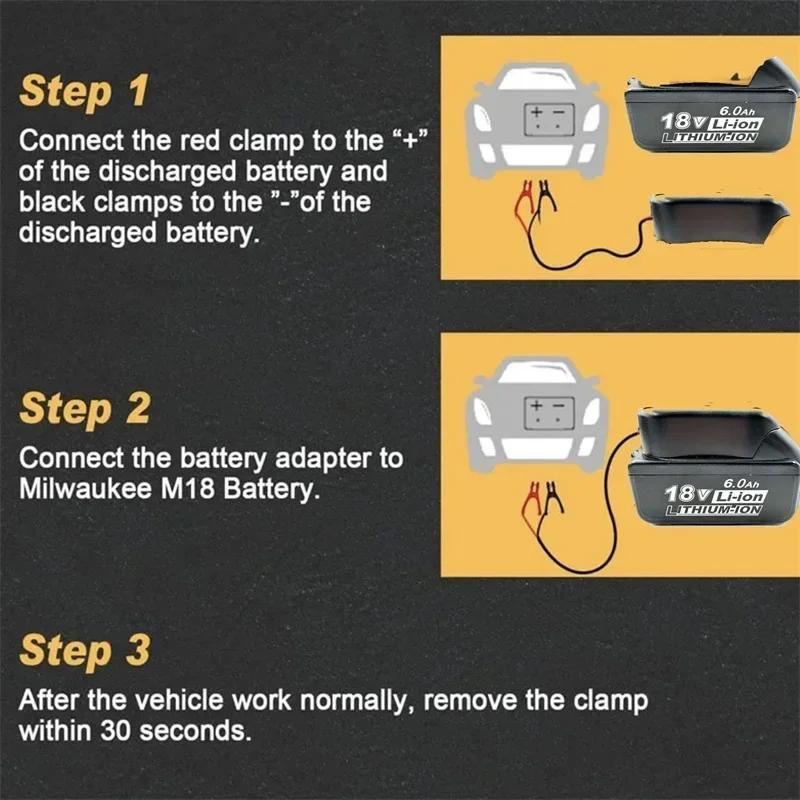 Autobatterie-Zündung Auto-Notstrom-Kit für Makita 18V Lithium-Ionen-Akku 8 Gauge 6,5 Fuß