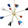 Candelabru Sputnik din alamă cu 12 brațe - Lumină în stil italian Stilnovo de la mijlocul secolului - Lampă nordică Candelabru de tavan - Iluminat suspendat