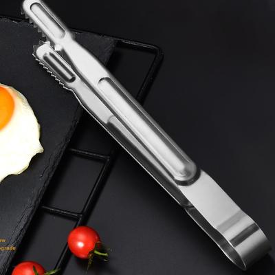 Verlängerte Rutschfeste Edelstahl-Lebensmittelzange Fleisch Brot Clip Grillzange Buffetklemme Kochwerkzeuge Küchenzubehör