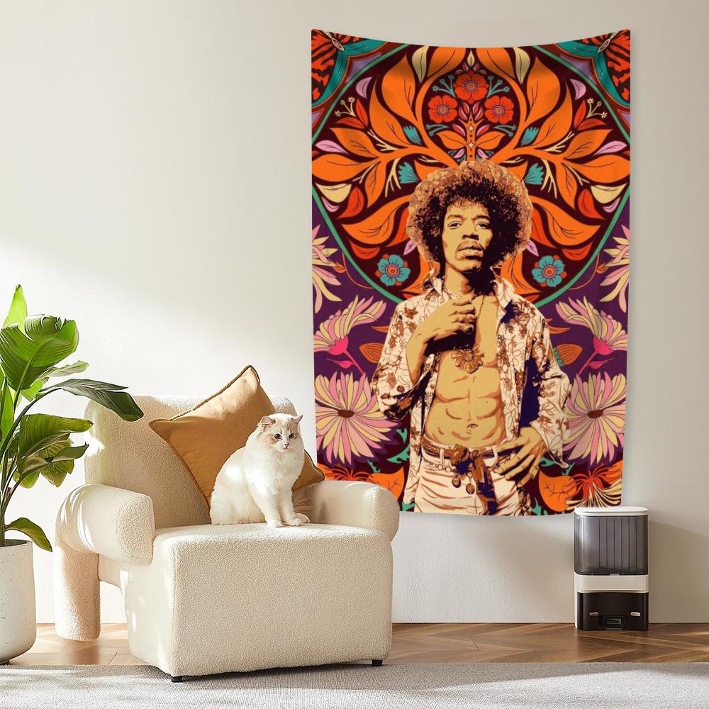 

Легенды рок-музыки Гобелен Джими Хендрикса Винтажный Настенный Ковер для Спальни или Домашнего Декора Концертная Флаг-Задник 29x37in