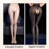 M Xl Plus Size Oil Glossy Satin Pantyhose High Elastic Open Crotch Wet-Look Tights Sexy Lingerie Silky Clubwear For Women