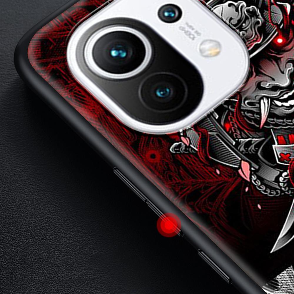 Fashion Samurai Demon Case for Xiaomi Poco X3 NFC M3 M4 Pocophone F1 F3 Redmi Note 9s 9 8 10 Pro Black Soft Phone Cover Coque
