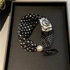 Thin Pearl Necklace with Magnetic Clasp, Lazy-style Silk Scarf, Women's Pendant Scarf, Collarbone Chain