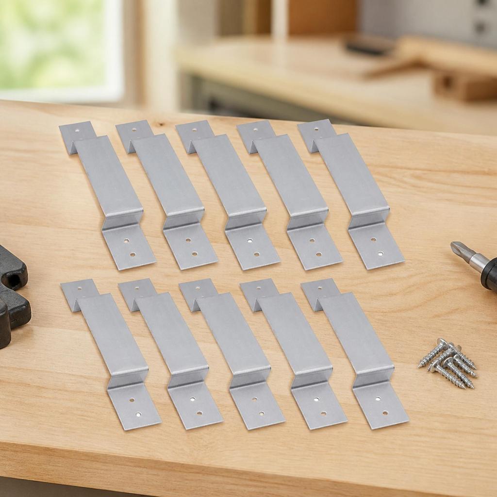 10 Pieces Fence Post Safety Bracket Easy-Install Hardware Secure for Windy Areas