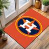 Orange Background with Star and "H" Logo Patterned Carpet, Non Slip Mat Suitable for Living Room and Bedroom Sofas