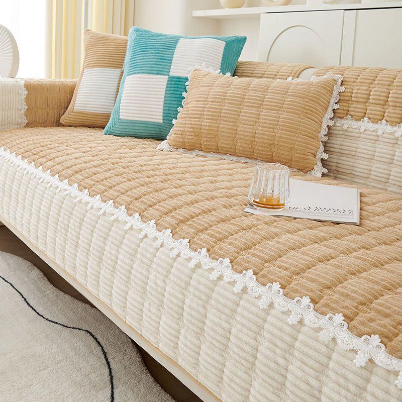 

Sofa Cushion Simple Modern Living Room Non-Slip Thickened Fabric Four-Season Universal Plush Sofa Cover Towel Cover Seat Cushion Cross-Border 70*70cm