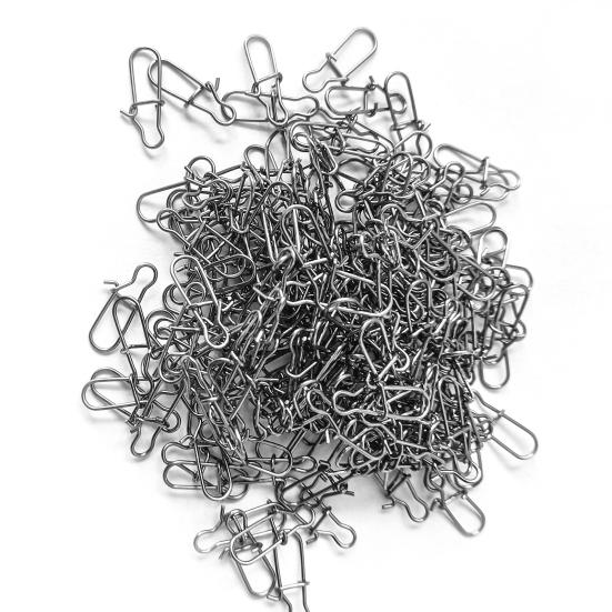 100Pcs Fishing Snap Fastlock Lure Connector Stainless Steel Saltwater Fast Lock Clip for Fishing