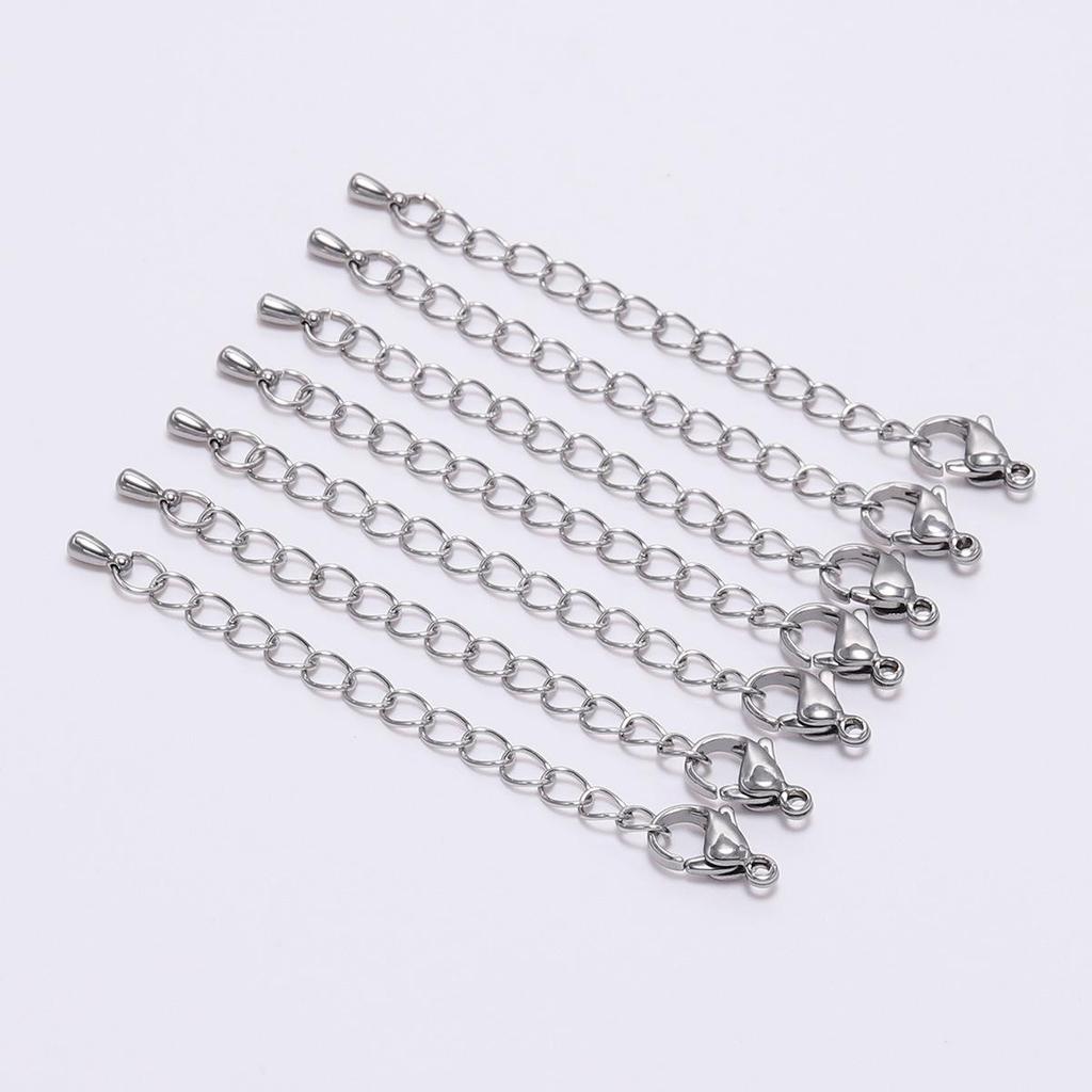 Stainless Steel Bracelet Extension Chain with Water Drop Lobster Clasp for DIY Jewelry