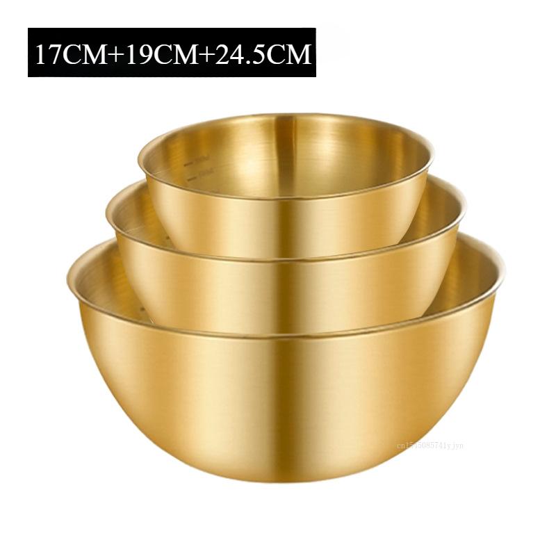 17/19/24,5CM Roestvrijstalen Saladekom met Schaal voor Voedselopslag Eierbloem Mengkom Fruit Groente Noedel Container