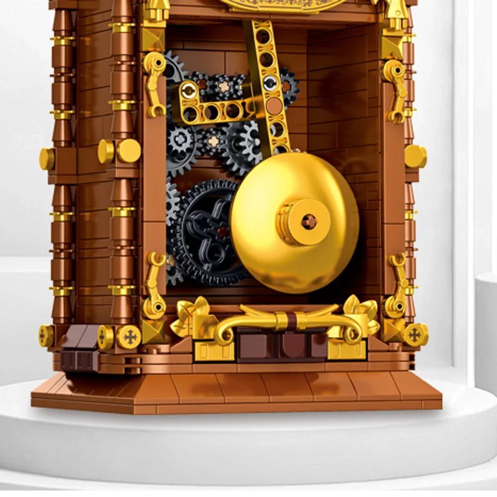 Retro Building Blocks Swing Pendulum Clock Construction Brick Set DIY Construction Toy for Kids Adults Classic Creative Gift