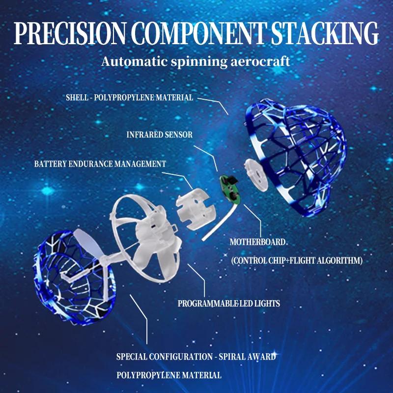 UFO Intelligent Sensing Flying Ball Hovering Saucer Floating Ball Black Technology Fingertip Gyroscope Children's Toys