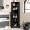 Bathroom Cabinet, Bathroom Furniture, Corner Cabinet with Two Storage Compartments, Open Compartment with Adjustable Shelf, 36.5x 36.5 x 155 cm, Black