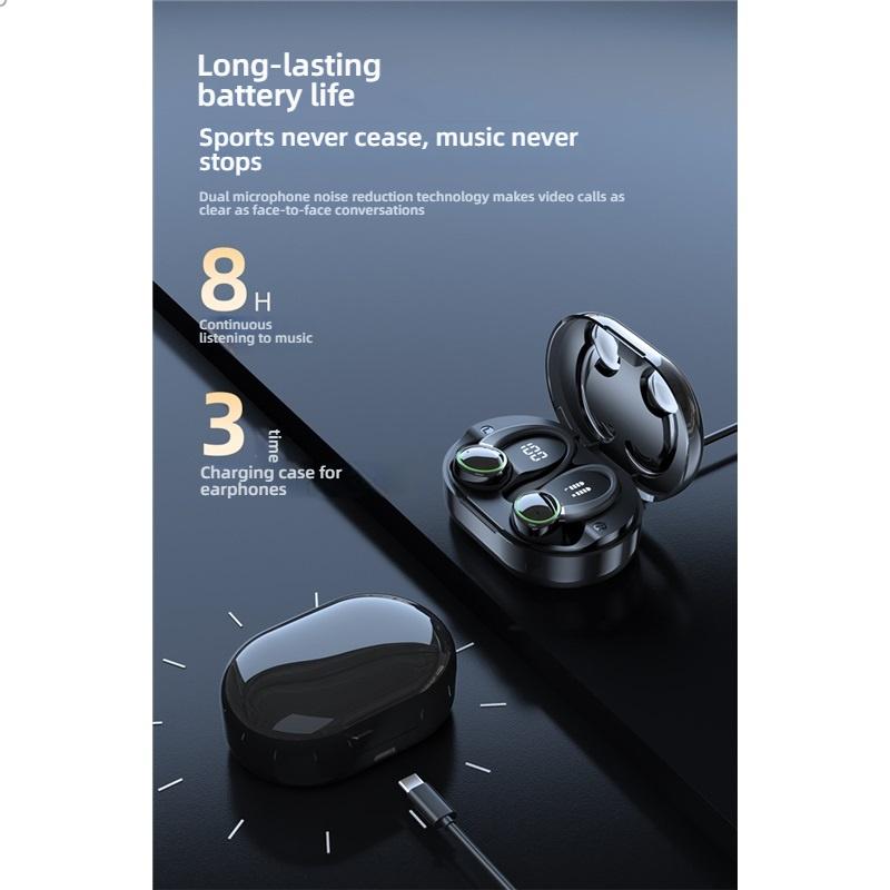 Sports Cycling Bluetooth 5.3 Earphones, Ear Hook Design ENC Noise Reduction Waterproof