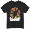 Black Japanese Catzilla Sunset TShirt Unisex T-Shirt