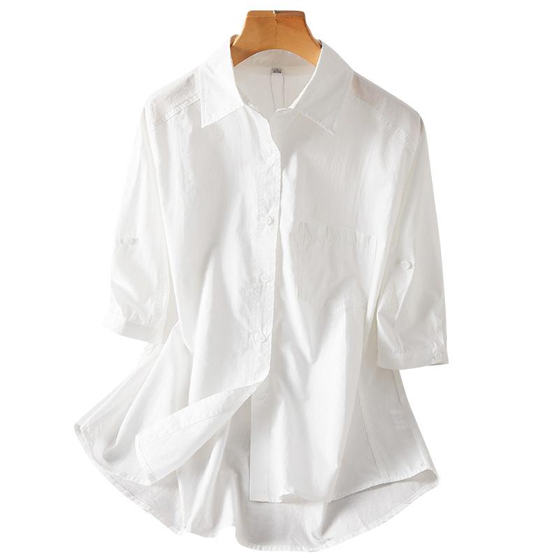 Pure Cotton Blouse for Women In Five-quarter Sleeve Summer Design Niche Top Pure Cotton Blouse